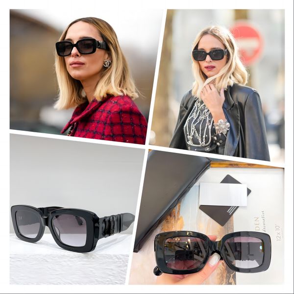 Sonnenbrillen für Damen, Designer-Modebrillen, super beliebt, schwarzes Quadrat mit Leder-Cc-Buchstaben, neue Cond-Herren-Sonnenbrille