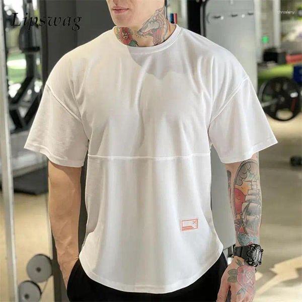Мужские футболки с коротким рукавом и круглым вырезом, повседневные футболки, мужские спортивные дышащие рубашки для фитнеса и тренировок, весна-лето 2024, уличная одежда