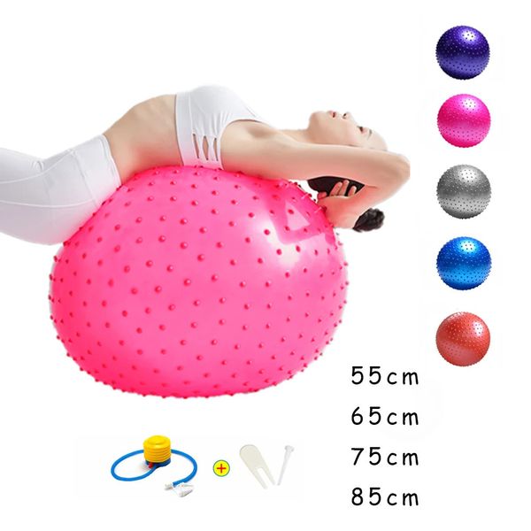 55 cm 65 cm 75 cm 85 cm Punktmassageball Yoga mit Pumpe Igel Fitnessbälle Fitball Pilates Gleichgewichtstraining Sport GYM 240112