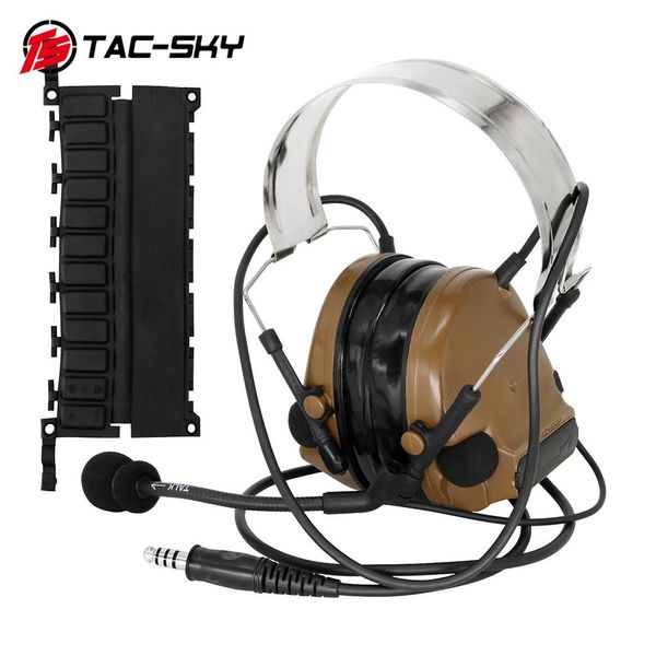 Talkie TS Tacsky Tactical Comtac III Headset Abnehmbares Stirnband im Freien Lärmstündung Pickup Shooting Walkie Talkie Kopfhörer