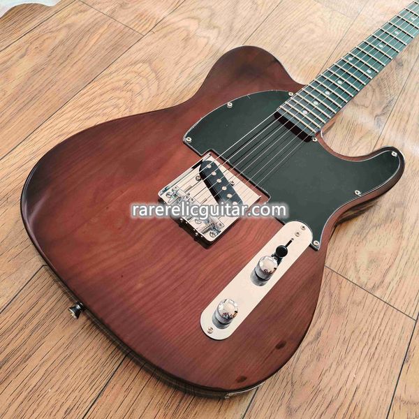 En stock Édition limitée George Harrison Sandwich Brown Guitare électrique Corps en frêne Touche en palissandre foncé Incrustation de points Accordeurs vintage