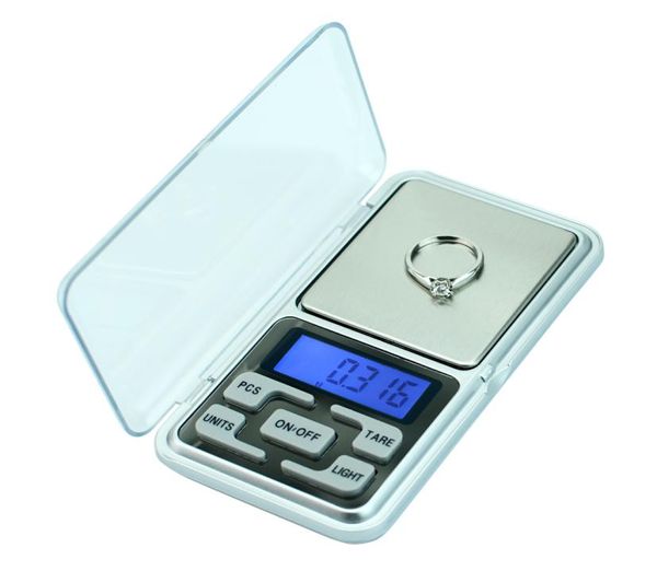 Escalas de precisão 500G300G200G Mini Balanço de peso digital de bolso para jóias Gold Diamond Herb Gram Electronic Scales7370063