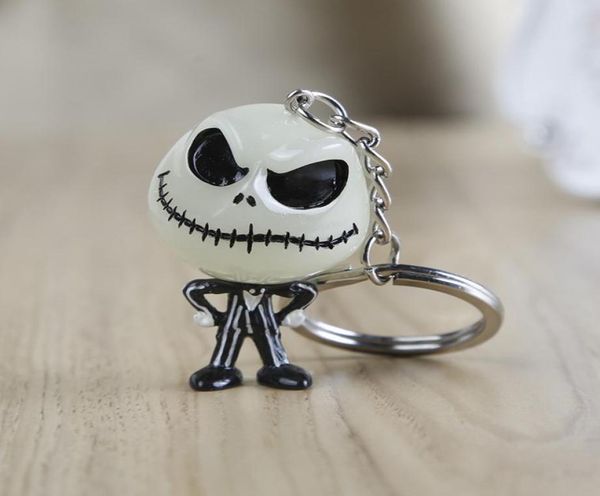 Halloween Nightmare Before Christmas Portachiavi Portachiavi Jack Skellington Portachiavi con maschera Hanger La testa brillava nella figura oscura t2892958