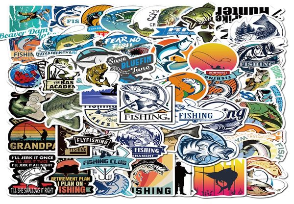 50 pçs adesivos de pesca esportes graffiti adesivos para diy portátil skate motocicleta decalques7929491