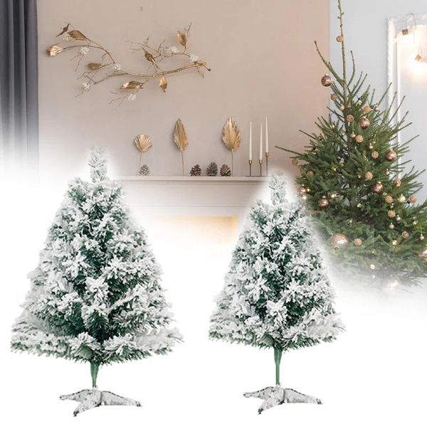 Decorazioni natalizie 1PC fai da te Desktop Decor Navidad Noel 45/60cm albero artificiale neve pino ornamenti