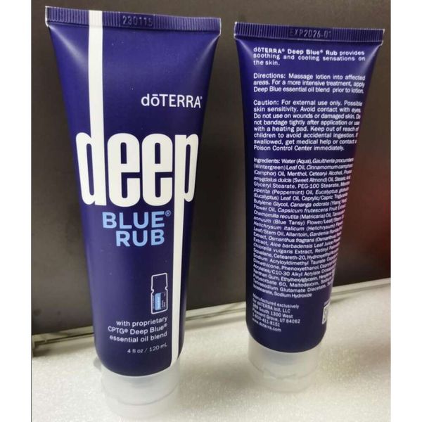 Versão atualizada Base de Óleo Essencial Primer Cuidados com a Pele Corporal Deep BLUE RUB Creme Tópico 120ml Loções-caixa