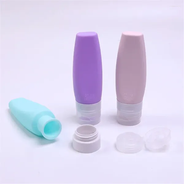 Bottiglie di stoccaggio Bottiglia ricaricabile in silicone portatile da 100 ml Confezione da viaggio Lozione Shampoo Contenitori cosmetici da spremere