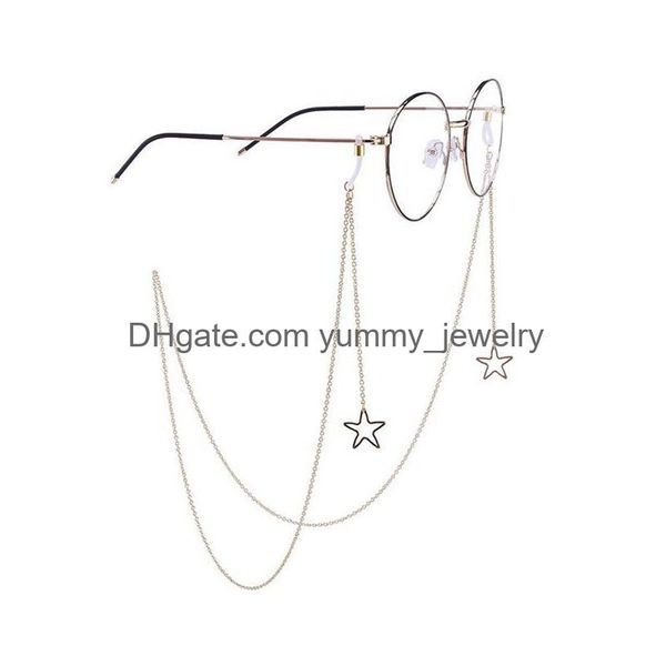 Neue Mode Damen Penadant Brillenketten Hohlstern Sonnenbrille Brillenkette Brillen Kordelhalter Umhängeband Seil Drop Lieferung Dhith