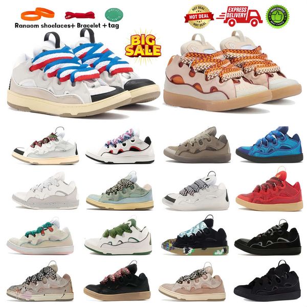 Scarpe firmate Curbss Sneakers Mesh Laceup lavinas Sneaker in pelle goffrata Uomo Donna in pelle di vitello nappa Scarpe con plateau