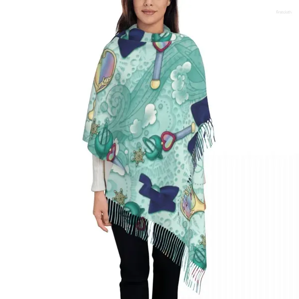 Этническая одежда, индивидуальный принт, шарф «Планета Нептун», женский и мужской зимний осенний теплый шарф, шали «Сейлорс Мун», накидки