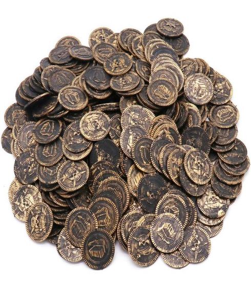 100 pezzi set bambini tesoro dei pirati giocattoli tesoro Banner caccia puntelli gioco oro argento rame coin7751677