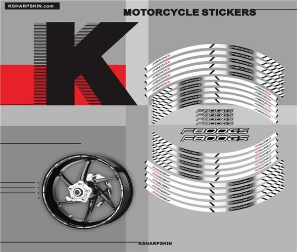 Motorrad-Innenring-Farbstreifen-Aufkleber, wasserdicht, reflektierend, dekorative Felgenaufkleber, 20 Stück, für BMW F800GS7470815