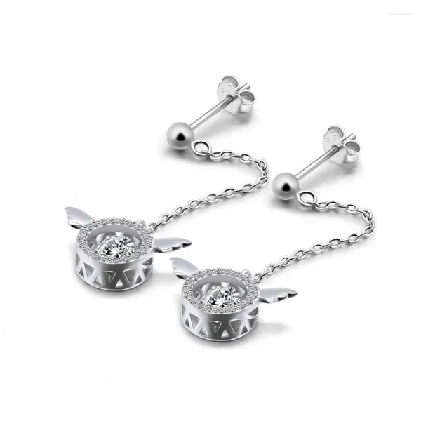 Brincos de parafuso prisioneiro luxo designer jóias para mulheres 925 prata esterlina borlas asa brinco zircão brilhante presentes de festa