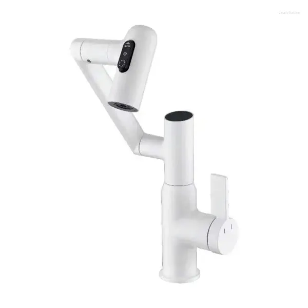 Rubinetti per lavandino del bagno Pistola Grigio Display digitale intelligente Rubinetto per lavabo per WC Robot e raschiatura a prova di spruzzi a tre marce fredda