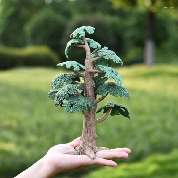 Estatuetas decorativas cenário verde paisagem modelo árvores miniatura jardim de fadas ornamento de árvore