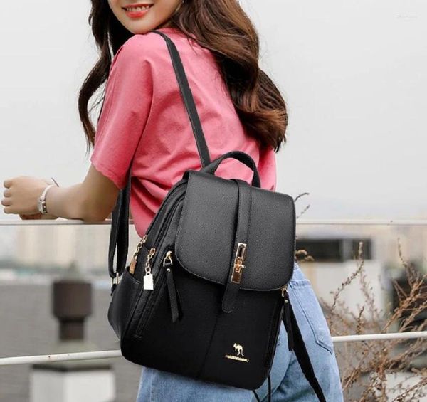 Школьные сумки, роскошный кожаный рюкзак высокого качества, женский корейский модный рюкзак, повседневные дорожные рюкзаки большой вместительности