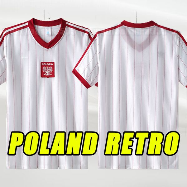 Retro Futbol Formaları Polonya Vintage Futbol Gömlekleri Kısa Kol 1982 82