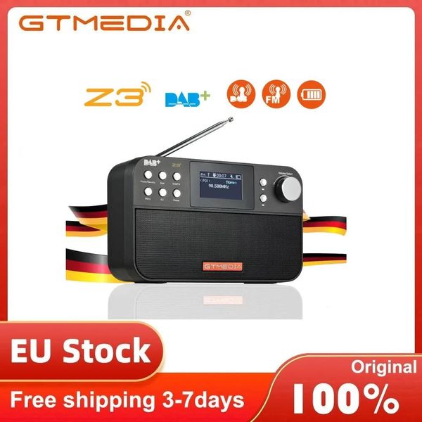 Радио Gtmedia Z3 Радиоприемник Портативный цифровой Dab Stereo/Rds Многодиапазонный радиодинамик Будильник Tft Черно-белый ЖК-дисплей