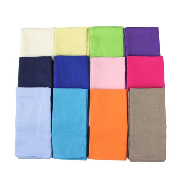 12 adet set 40x40cm pamuklu keten harmanlanmış kumaş peçeteler placemats yumuşak yemek masası çay havluları ev olayları için kullanın 240112