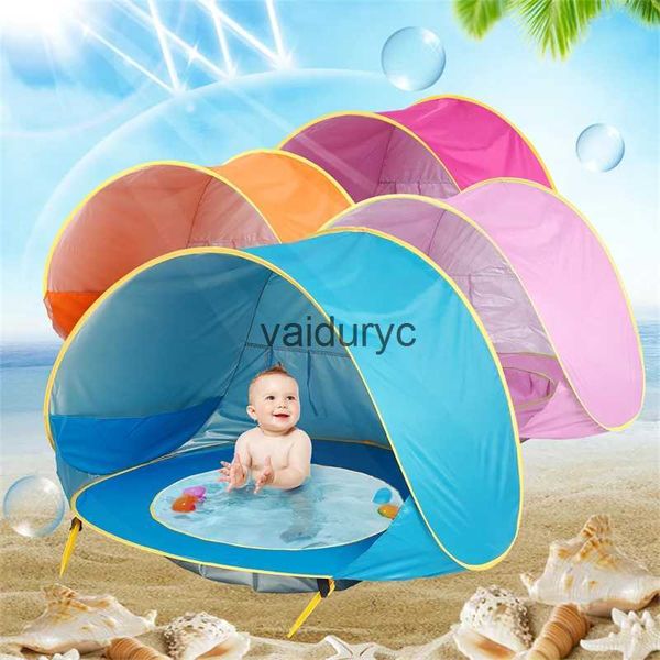 Tende giocattolo Tenda da spiaggia per bambini Piscina ombreggiata portatile Protezione UV Riparo solare per giocattoli da esterno per neonati ld Casa da gioco per il nuoto Toysvaiduryc