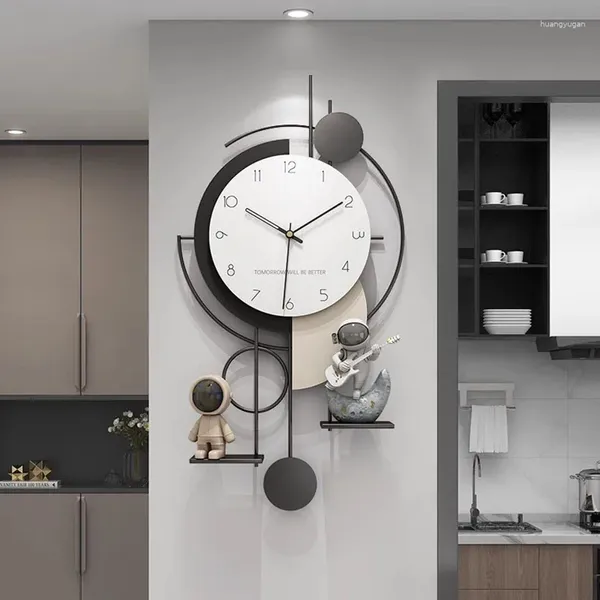 Relógios de parede Luxo Bateria Relógio Nordic Silencioso Minimalismo Originalidade Grande Moda Metal Home Rorloge Sala de estar Decoração