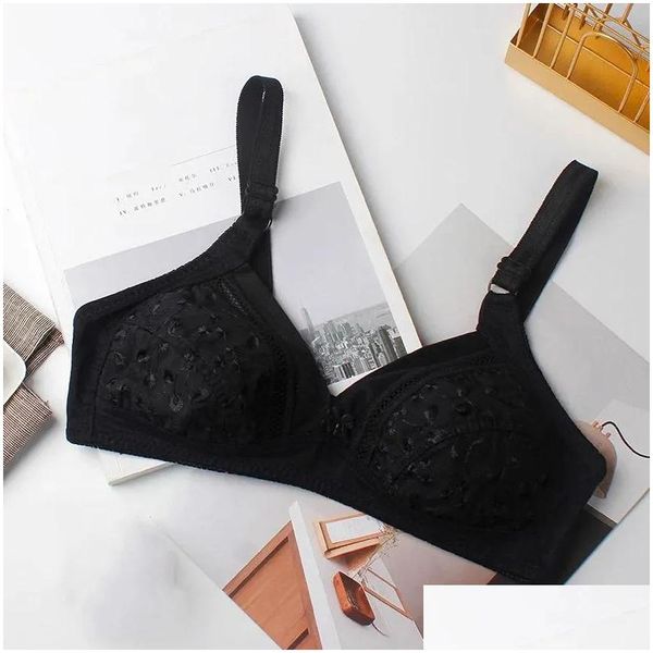 Bras 2024 Moda Fina Respirável Sutiã Lace Bordado Womens Bralette Underwear Confortável Fio Brassiere Plus Size Drop Delivery Ap Otqlx