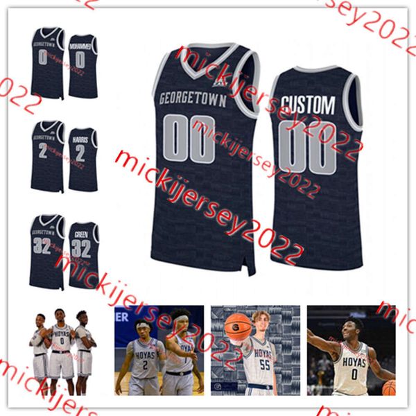 Allen Iverson Patrick Ewing Georgetown Hoyas Basketball -Trikot Dante Harris Qudus Wahab Denver Anglin Dante Bass Brandon Murray Georgetown Trikots genäht