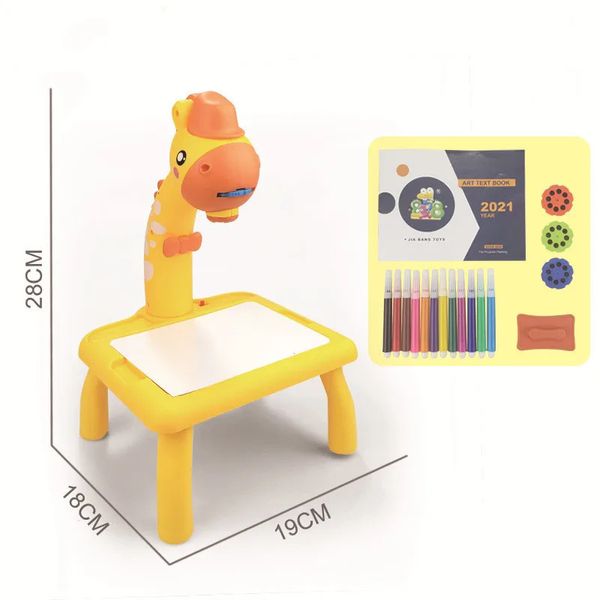 Crianças mini led projetor arte desenho mesa luz brinquedo para crianças placa de pintura aprender a desenhar ferramentas educacional arte artesanato brinquedos 240112