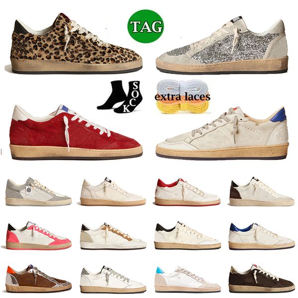 Goldene Modeschuhe 2024 Ball Star Schuhe Damen Super Star Brandneue Veröffentlichung Ball Star Luxusschuh Italien Sneakers Pailletten Goosess Do Old Dirty Schnürschuhe 35-46