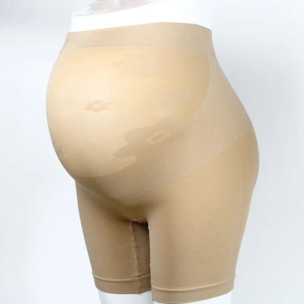 Cintura alta leggings para grávidas shapewear sob o vestido suporte calcinha gravidez coxa shaper curto leggings para gravidez