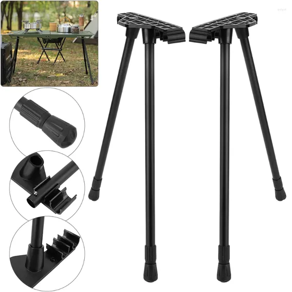 Mobília de acampamento 1-2pcs dobrável mesa de acampamento perna portátil ao ar livre tático forte suporte de carga churrasco dobrável fezes