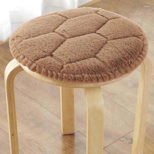 Travesseiro moderno e minimalista cadeira circular de pelúcia espessada esponja estudante almofada de peido assentos de madeira sólida e assento doméstico s