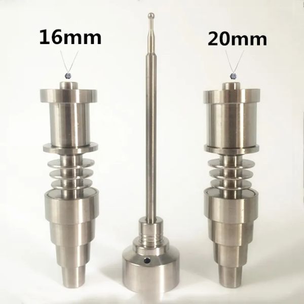 Domeless GR2 Titanium Nails Hookahs 16mm 20mm Dnail Enail Aquecedor Bobina Carb Cap Kits Para Ambos Feminino Masculino Tubo De Vidro Bong Bong Fumar BJ