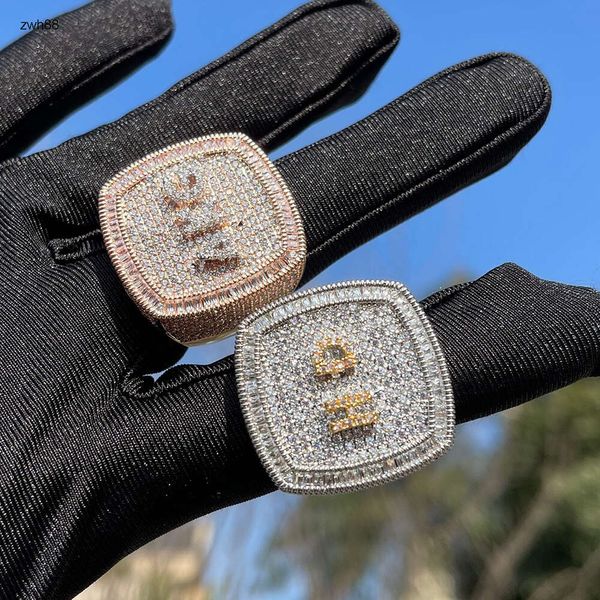 Персонализированные кольца с именем чемпиона для мужчин, полностью замороженные из кубического циркония, ювелирные изделия в стиле хип-хоп