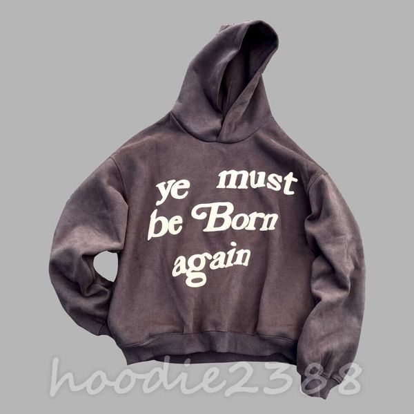 2024 Roupas de grife Heavy Kye Reborn Hoodie Espuma Carta Imprimir High Street Loose Casal Plus Fleece Hoodie, Moda Casual Hoodie 1601-4