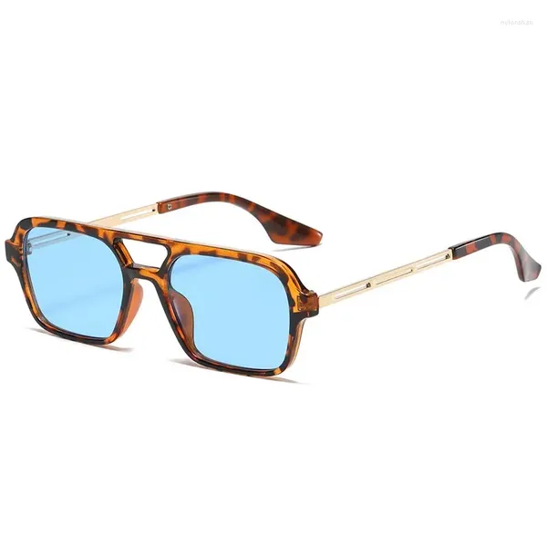 Occhiali da sole di lusso vintage quadrati uomo donna marchio di moda occhiali da sole aste in metallo colori caramelle specchio retro tonalità design