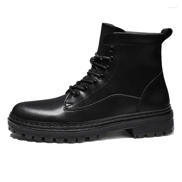 Stiefel männer 2024 Herbst Winter Designer Vintage Britischen Leder Boot Männliche Mode Casual Schwarz Plattform Schuhe Für Männer