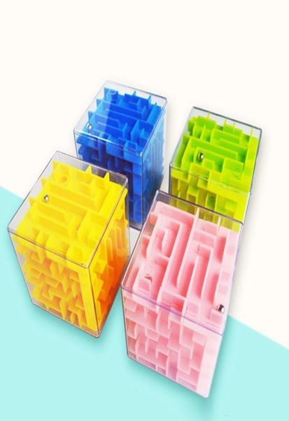 5.5CM Cubo 3D Puzzle Labirinto Giocattolo Gioco a mano Custodia Divertimento Cervello Gioco Sfida Giocattoli Equilibrio Giocattoli educativi per bambini DC9737141953