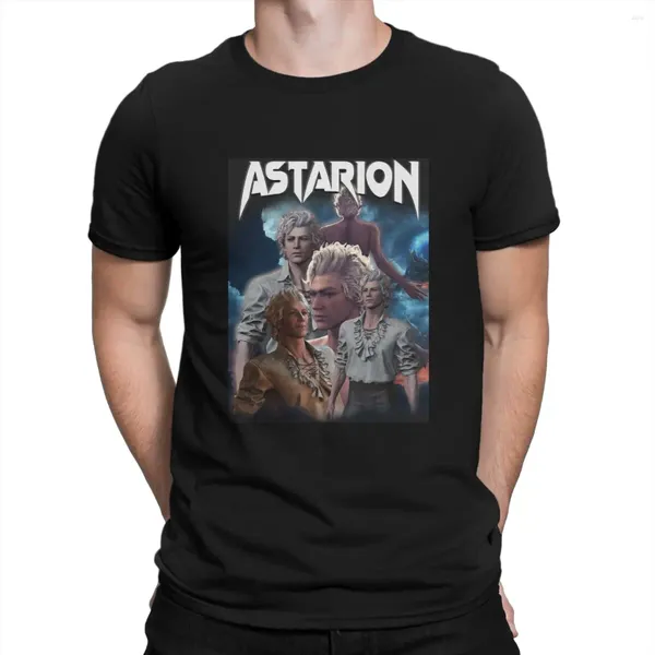 Camisetas masculinas de Baldur's Gate Astarion Tops de algodão vintage manga curta gola redonda camisetas de chegada