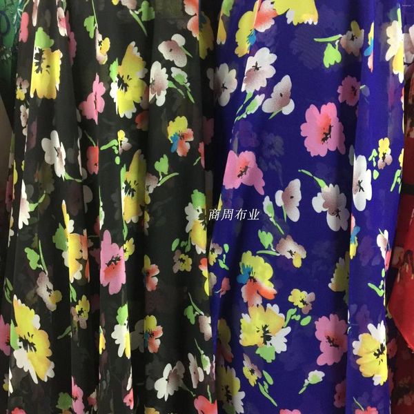 Giyim kumaş 2024 doku au metre Bazin Riche Getzner Renkli Şifon Baskı Bohem Tatil Elbise Aksesuarlar Kumaşları