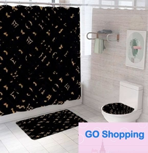 Estados high-end cortina de chuveiro design de três peças marca toalete capa banho toalete