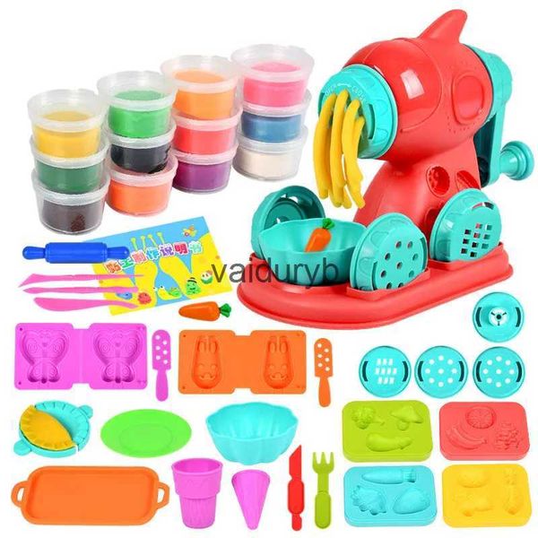 Kitvaiduryb Ton-Teig-Modellierung, 12 Farben, kreatives Kinder-Ton-Spielzeug, Plastilin-Werkzeug-Set, Hamburger-Nudel-Eis-Mähne, DIY-Form, Spielhaus-Spielzeug