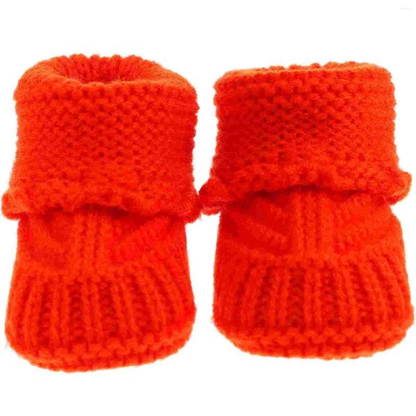 Stiefel Schuhe für Baby Mädchen Häkelschuhe wärmen das weihnachtliche handgefertigte Strickgarn Kleinkind Winterschuhe Geborenes Kostüm