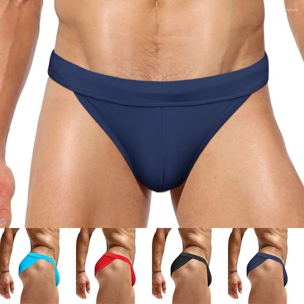 Mutande Sexy Forcella alta Vita bassa Stretti Costumi da bagno da uomo Estate Mezza confezione Anca Nuoto Pantaloncini da spiaggia Bikini Costume da bagno Slip Costume da bagno bikini