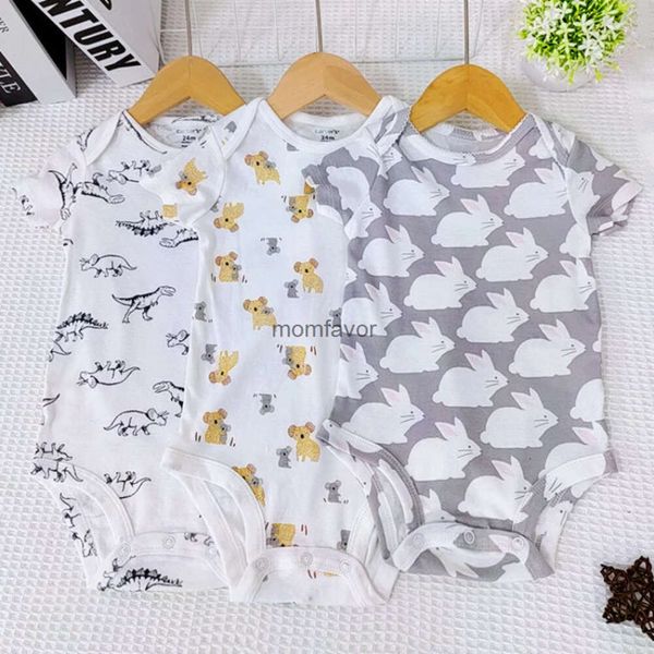 Nuovi Pagliaccetti Estate Neonato Triangolo Creeper Infantile Manica corta Body da uomo e da donna Tesoro Puro cotone Cartoon Animal Abbigliamento per bambini