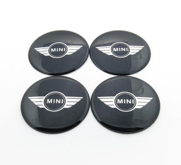 4 unidades lote 65mm tampas centrais da roda do pneu decalque adesivos emblemas epóxi estilo do carro MINI1417993