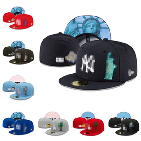 Designer Cappello aderente Cappelli da baseball da uomo Colore nero Ricamo Hip Hop Visiera piatta per adulti per uomo Donna Completamente chiuso 7-8