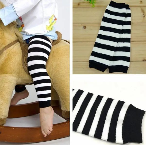 Est Baby-Baumwoll-Beinlinge für Kinder, Mädchen, Jungen, schwarz-weiß gestreifte Beinlinge, Socken für Erwachsene, Armstulpen, 60 Paare/Los 240112