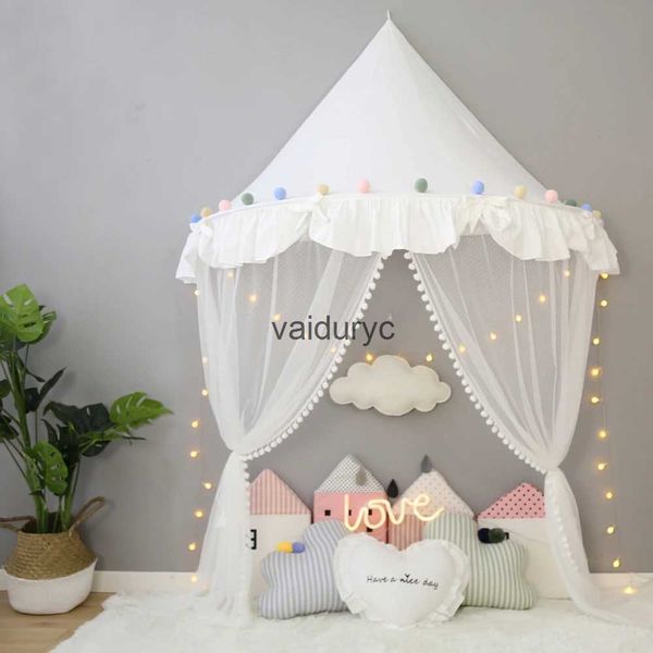 Tende giocattolo ldren Play House Castle Kid Teepee Tenda pieghevole in cotone Tenda per letto a baldacchino Rete per culla per ragazze Decorazione della stanza del ragazzovaiduryc