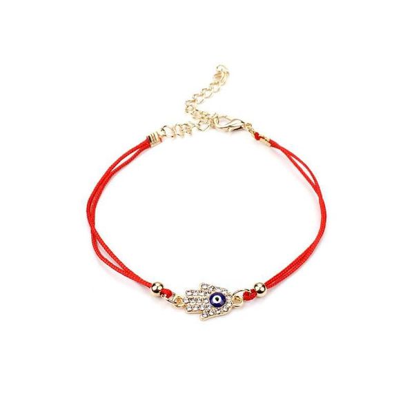 Braccialetti con ciondoli Bracciale intrecciato con palma dell'occhio diabolico Croce Braccialetti intrecciati con corda rossa per donna Uomo Braccialetti con gioielli con consegna a goccia all'ingrosso Dhrks